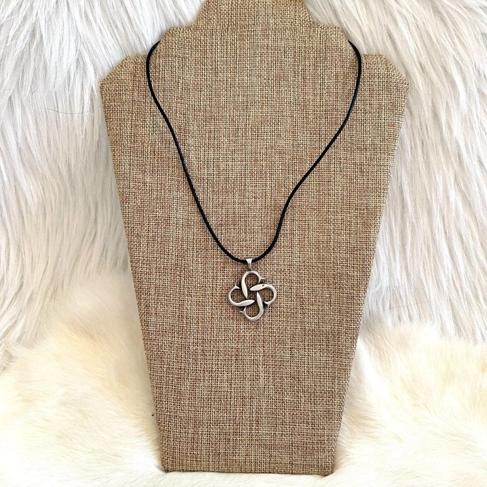 BICo‎ Signed Dolphin Pendant Necklace Dancing Fish Silver Tone Metal 13811